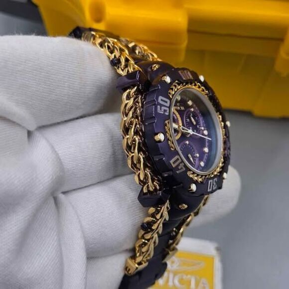 Invicta Gladiator Women\'s Watch w/ Mother of Pearl Dial - 43.2mm. Gold. Purple main image 5